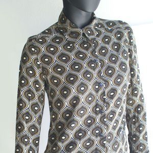 Zara Multicolored Long Sleeve Printed Fitted Shirt US Size S